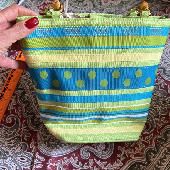 NWT - Tiannl- Handbag with beautiful bright colors and a great bamboo handle. - Picture 2 of 11